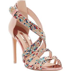 Sophia Webster Rose Gold Multicolor Beaded Strappy Sandal